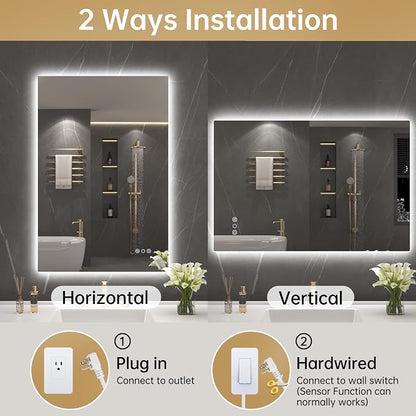 LOVESPEJO 24"x36" Backlit Mirror Bathroom, LED Bathroom Mirror - Image 8
