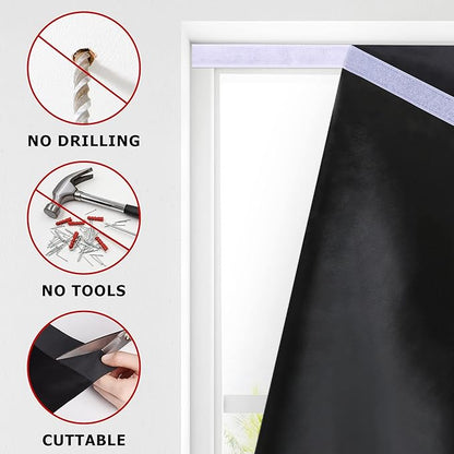 LazBlinds 100% Blackout Door Curtain, No Tools No Drill Cordless Blinds - Image 3