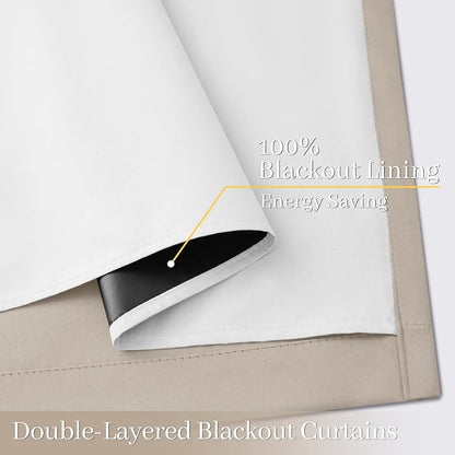 Yakamok 100% Blackout Curtain Panels 96 inches Cold and Light Blocking Drapes - Image 4