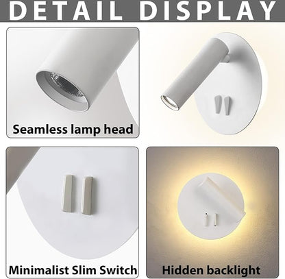 ZEROUNO Bedroom Wall Lamp with Switch Reading Light Hardwired Sconces Which - Image 4
