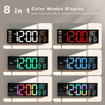 JALL 13" Large Digital Wall Mount Clock, Count Down Timer, Big LED, Temperature - Image 3