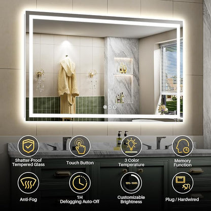 Briivue 68x40 Inch LED Bathroom Mirror - Image 2