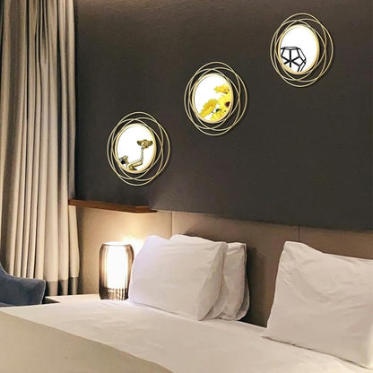 3 Set 9.5 Inch Gold Circle Mirrors Wall Decor Iron Frame Wire Mirror Metal - Image 4