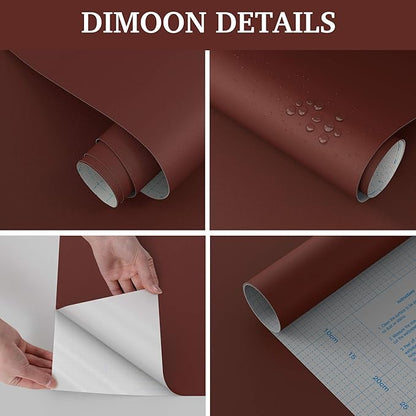 Dimoon 394"x17.7" Peel and Stick Wallpaper Dark Red Contact Paper - Image 6