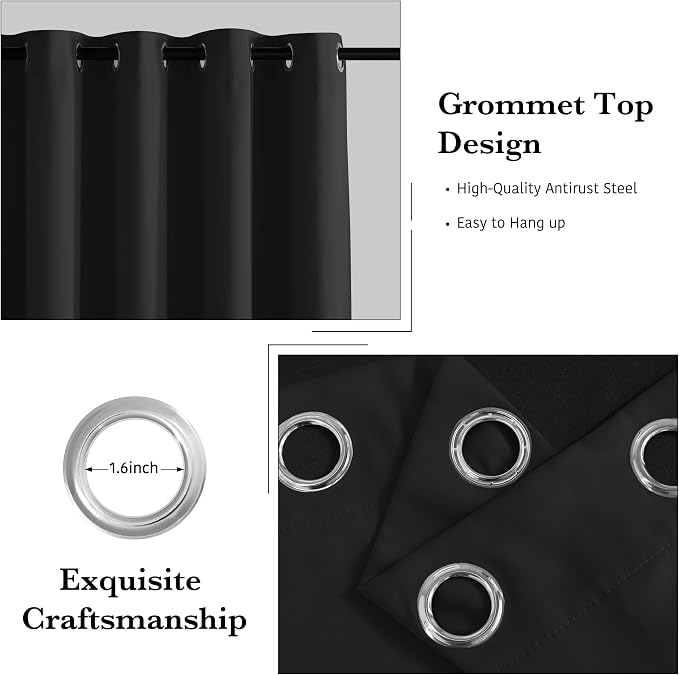 RYB HOME 100% Blackout Doorway Curtains, Closet Curtain - Image 6