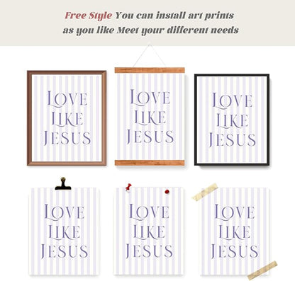 LARTSFRO Coquette Purple Bow Jesus Wall Art Decor Posters, Inspirational Bible - Image 4
