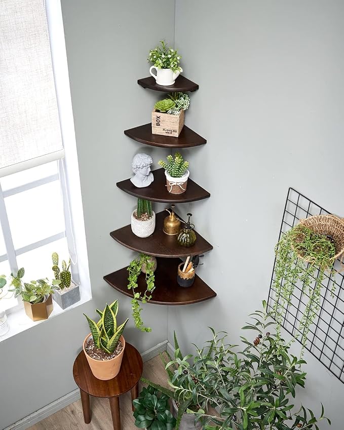Corner Shelves, Floating Corner Shelf, Round End - Image 2