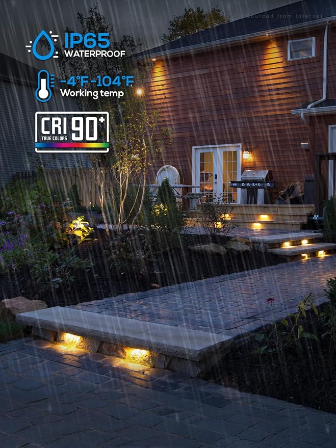 LEONLITE 8-Pack 7 Inch LED Hardscape Lighting, Update Retaining Wall Lights - Image 7