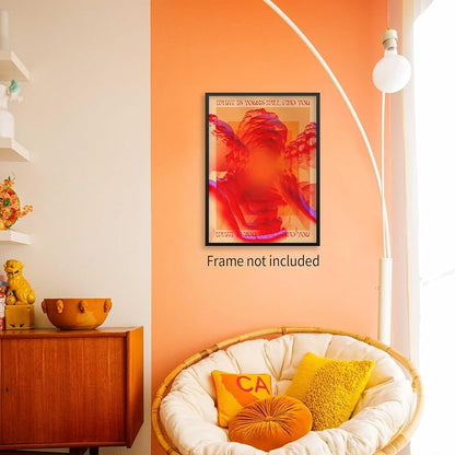 Medpol Retro Hippie Trippy Posters Vintage Red 70s 80s Wall Art Trendy Face Eye - Image 4
