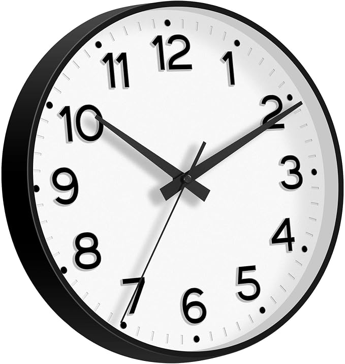Roymnie Wall Clock 10 Inch Silent Wall Clocks Battery Operated-Modern Non - Image 8