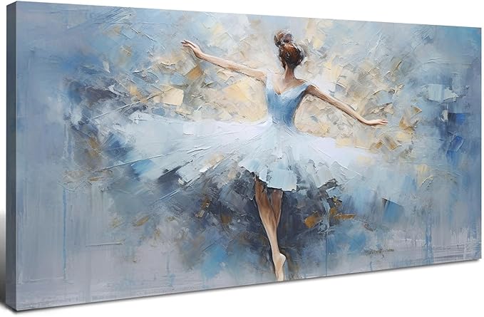 AIYISU Abstract Ballet Dancer Canvas Wall Art White Ballet Girl Dancer Wall by HOME