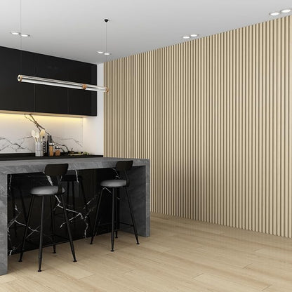 8-Pack WPC Wall Panels 118’’ x 6.1’’ 3D Slat Wall Panel Acoustic Wall Paneling - Image 4