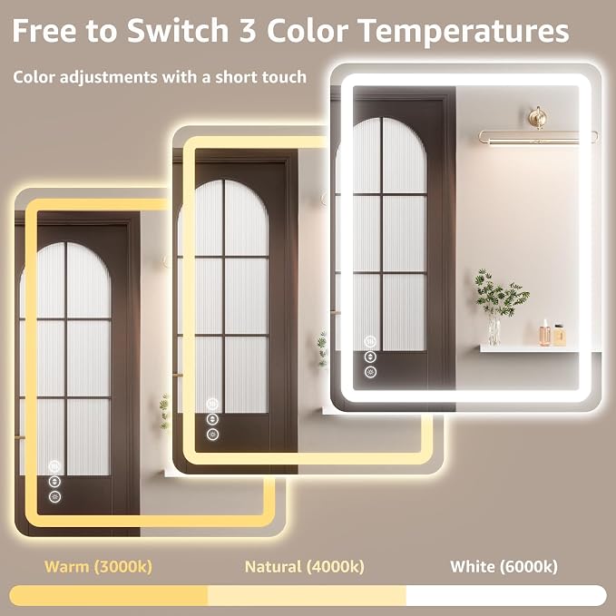 28" x 36" Led Bathroom Mirror - Image 6