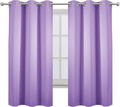 LEMOMO Lavender Blackout Curtains 38 x 63 Inch Length/Set of 2 Curtain - Image 2