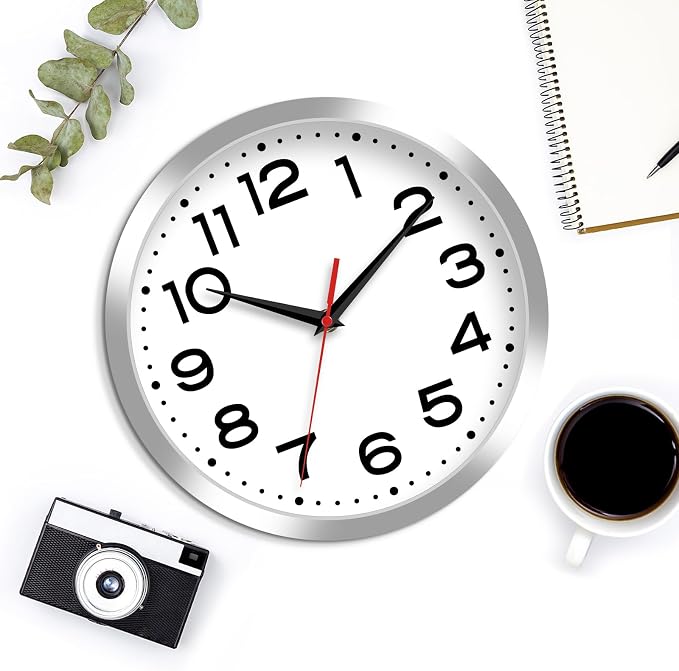 Roymnie Wall Clock Silent Non-Ticking Modern Clock Battery Operated 10 Inch - Image 8
