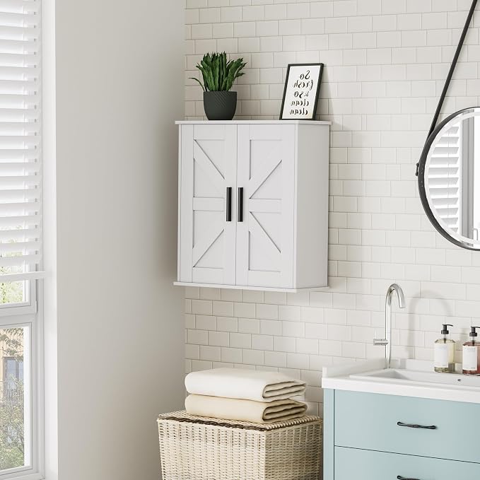Homleke Bathroom Wall Cabinet, Over Toilet Storage Cabinet - Image 2