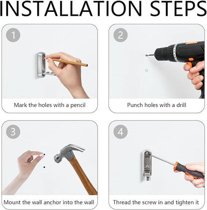 4PCS Foldable Wall Hooks, Heavy Duty Zinc Alloy Folding Wall Hooks, Folding - Image 8