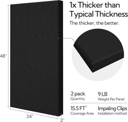 Olanglab Sound Acoustic Panels 2 Pack, Large Sound Proof Panels - Image 4