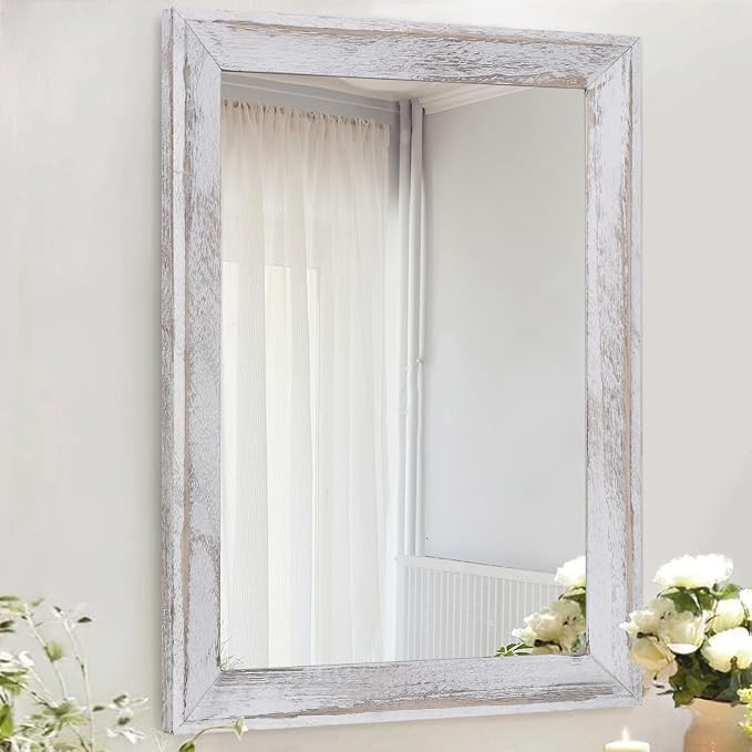 AAZZKANG Mirrors for Wall Rustic Wood Framed Hanging Mirror Decorative for by AAZZKANG