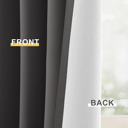 Yakamok 100% Blackout Curtain Panels 84 inches Cold and Light Blocking Drapes - Image 6