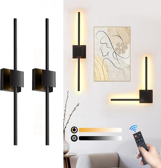 Battery Operated Wall Sconces Set of 2,  8000mAh Rotatable by Torchlet