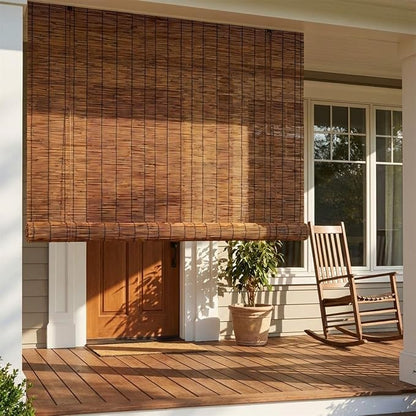 Outdoor Bamboo Roller Blinds 72 84 108 64 48 36" W, Natural Reed Patio Shades - Image 3