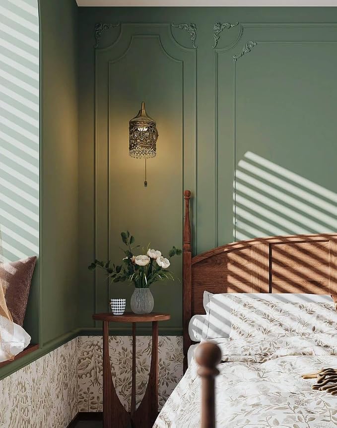 Dimoon 394''x17.7'' Green Peel and Stick Wallpaper Contact Paper Modern Self - Image 9