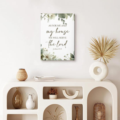 HIWX Christian Wall Decor, as for Me and My House Bible Verses Sage Green - Image 2
