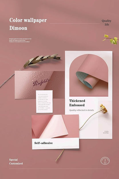 Dimoon 78.7''x17.7'' Pink Peel and Stick Wallpaper Contact Paper Modern Self - Image 4