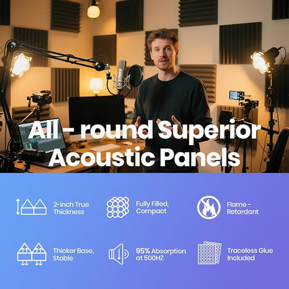 Focusound Grey Acoustic Panels 50 Pack 2"x12"x12" - Image 6