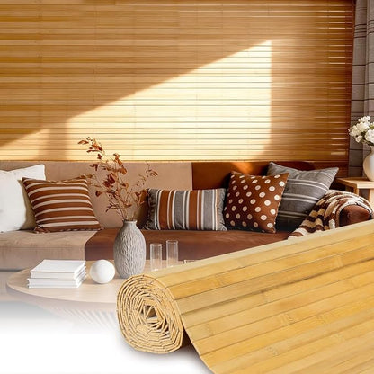Natural Bamboo Wall Panel for Interior Wall Decor, Pole Wrap Wainscoting Wall by Unknown