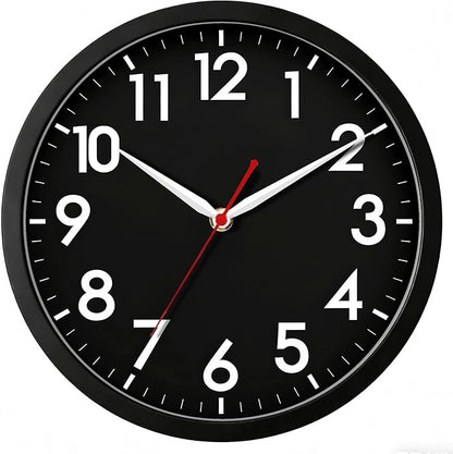 AKCISOT Wall ClockModern Black Silent Non Ticking Wall Clocks Battery Operated by Akcisot
