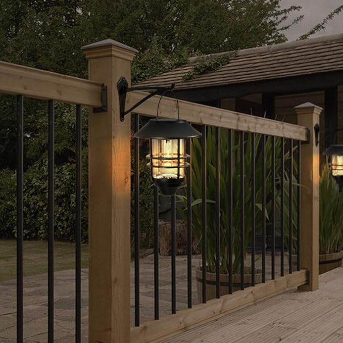 2 Piece 6" Outdoor Indoor Decorative Small Planter Lantern Hooks for Wall Hanging Windchime Hummingbird Feeder Hangers, Black