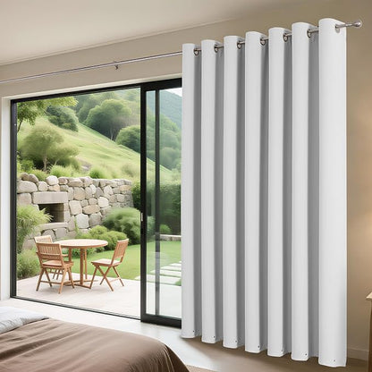 Joydeco Blackout Patio Sliding Door Curtains 84 Inches Long, Grommet Privacy - Image 3