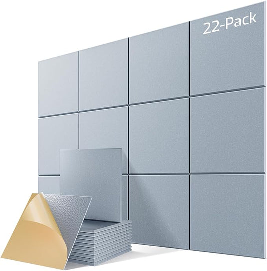 22 Pack Self-Adhesive Acoustic Panels, Soundproof Wall Panels by Lebenforce