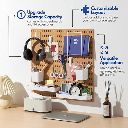 Keepo Peg Board Wall Organizer – Plastic Pegboard Panels, Modular Peg Board - Image 2