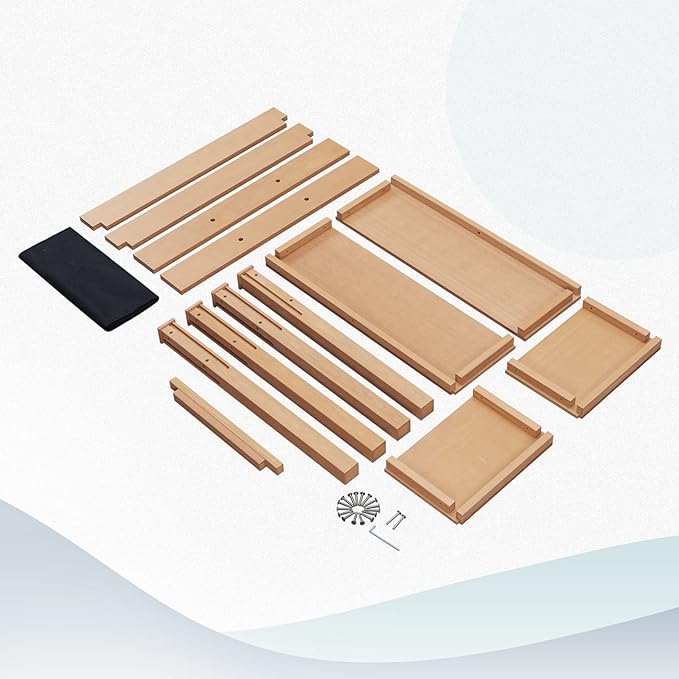 Psilvam Raised Garden Bed with Legs, Poly Lumber Raised Planter Box, Outdoor Elevated Garden Bed Suit for Backyard, Patio, Balcony 34" D x 18" W x 30" H（Teak Color）