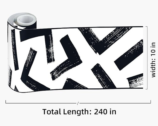 FLFK Black and White Design Wallpaper Border - Image 2