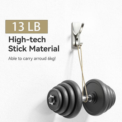 pickpiff Brushed Nickel Self Adhesive Coat Hooks - Image 2