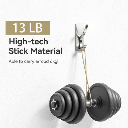 pickpiff Brushed Nickel Self Adhesive Coat Hooks - Image 2