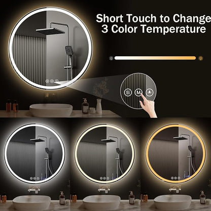 LED Bathroom Mirror 28 Inch Round Bathroom Mirror - Image 3