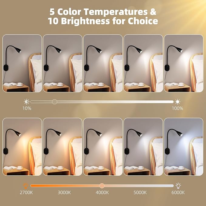 LiFMIRA Wall-Mounted LED Bedside Reading Light - Image 3