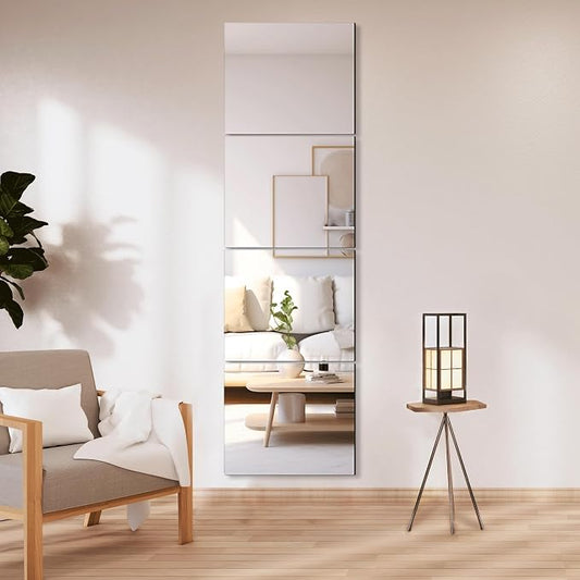 Delma Glass Full Length Wall Mirror Tiles, Frameless Body Tiles - Image 2