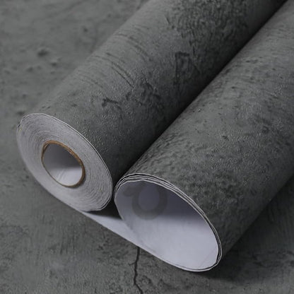 Dark Gray Concrete Wallpaper 15.9in X 720in, Wall Paper Pull and Stick by WAPANE