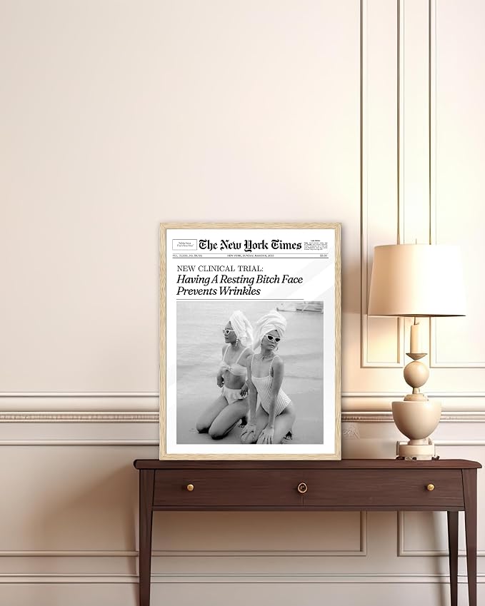 iHery Funny Having A Prevents Wrinkles Framed Trendy Hot Girls NewsPaper Wall - Image 2
