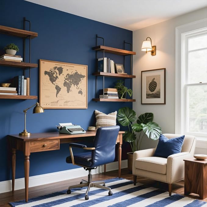 Yancorp 24"x394"/32.8' Matte Gray Blue Peel and Stick Wallpaper Removable - Image 6