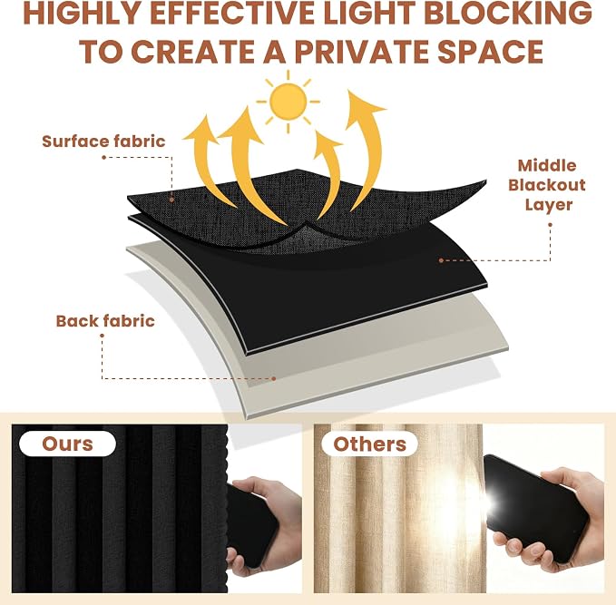 AJAZZ Blackout Accordion Door Curtain 98"x84" Black - Image 7