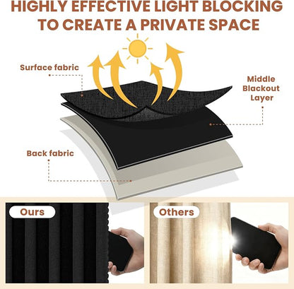AJAZZ Blackout Accordion Door Curtain 98"x84" Black - Image 7