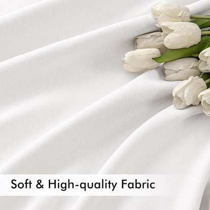 MIULEE Pure White Back Tab Blackout Curtains 120 Inch Long 2 Panels Set - Image 6