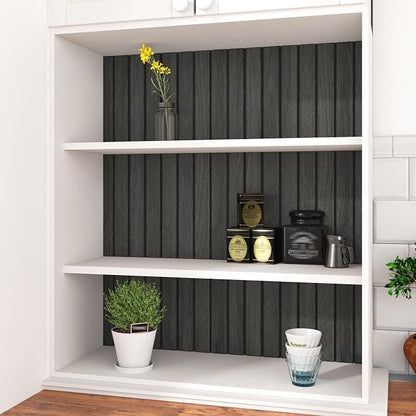 Self Adhesive Wood Slat Wall Paneling Grey/Black 3D Wood Panels - Image 8